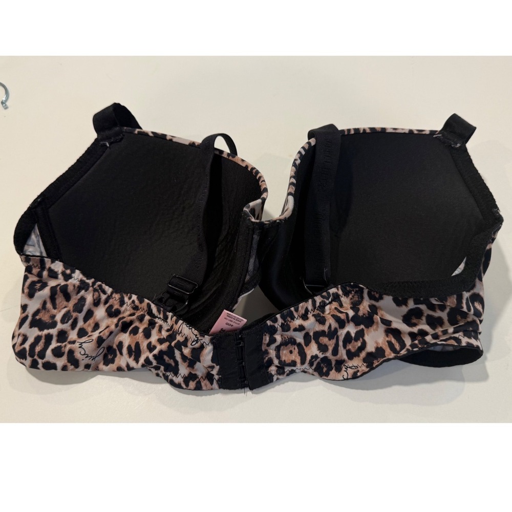Juicy Couture Intimates Leopard Print Push Up Bra 40D Brown Black 2801-134 - Picture 4 of 8